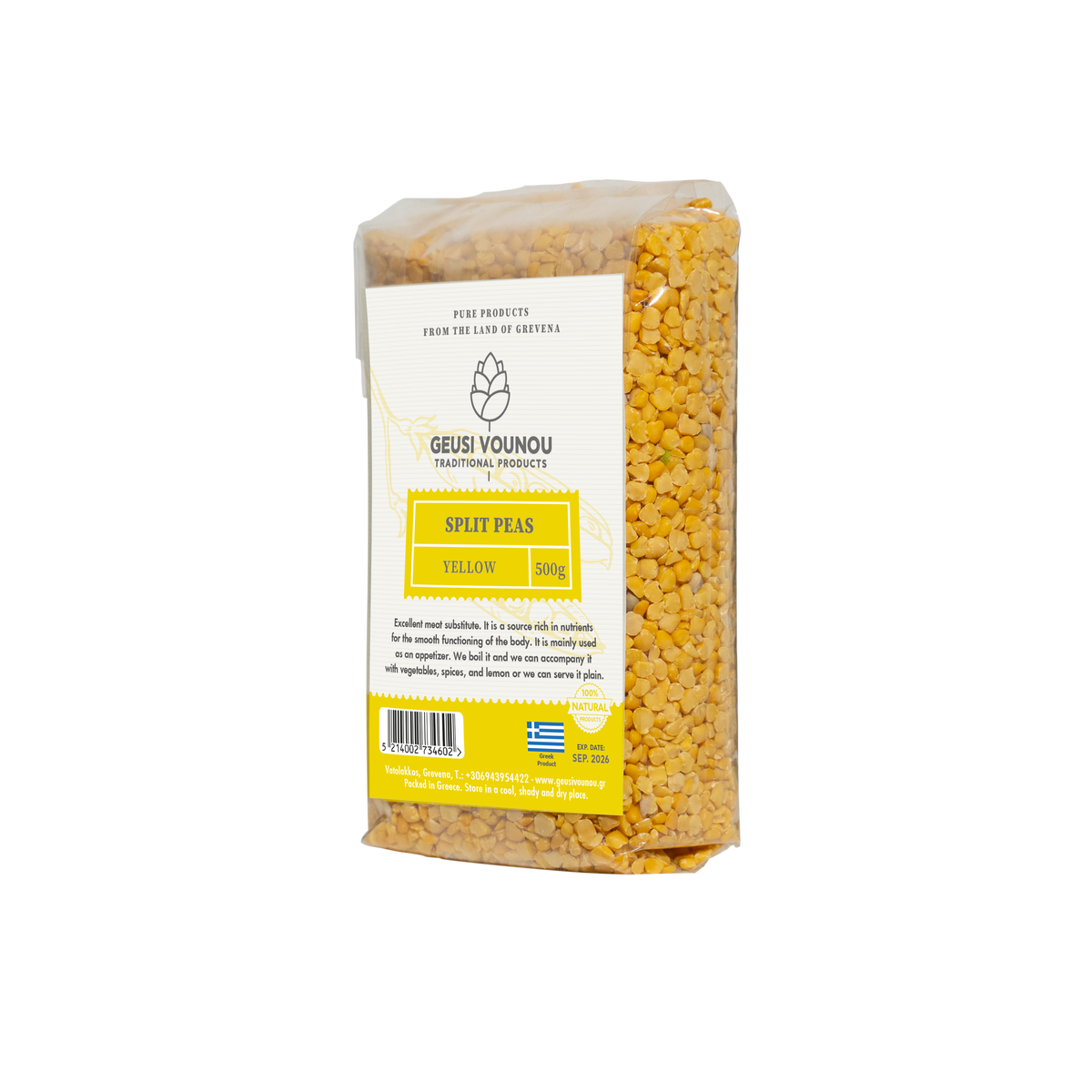 Yellow Split Peas from Greece - 500g (by Geusi Vounou) <br> Out of stock <br> Available Fall 2024