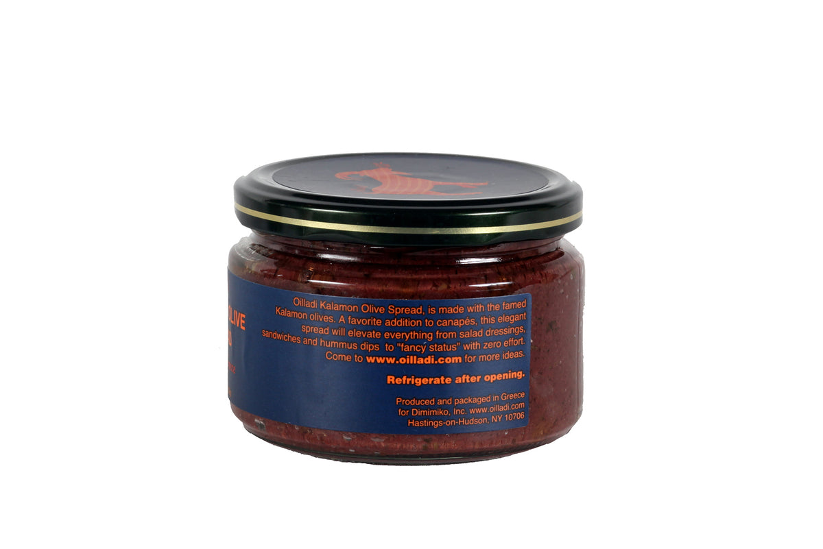 Back of Oilladi kalamon olive spread jar