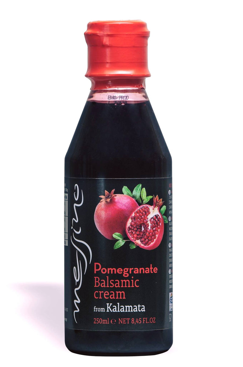 Front label of bottle of Messino Balsamic Glaze with Pomegranate