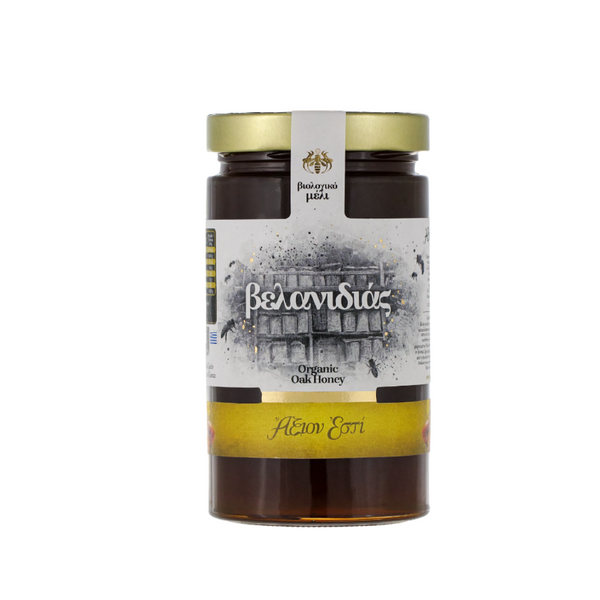 250 gram jar of Axion Esti Organic Oak Honey
