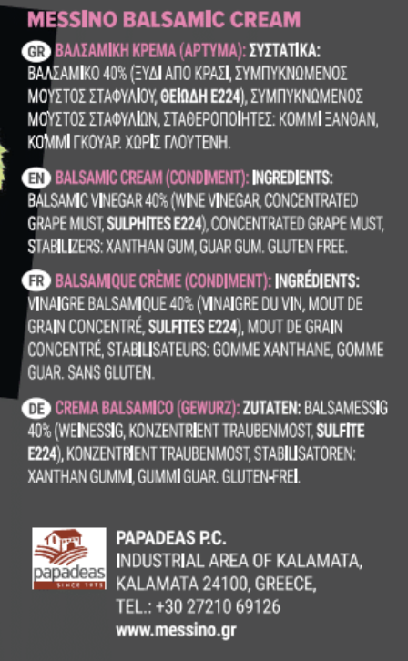 Messino Classic Balsamic Glaze, 250ml | Gourmet Balsamic Reduction, Sweet & Tangy