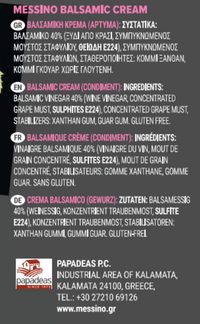 Messino Classic Balsamic Glaze, 250ml | Gourmet Balsamic Reduction, Sweet & Tangy