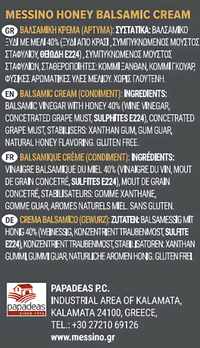 Messino Honey Balsamic Glaze, 250ml | Sweet Balsamic Reduction, Smooth & Balanced