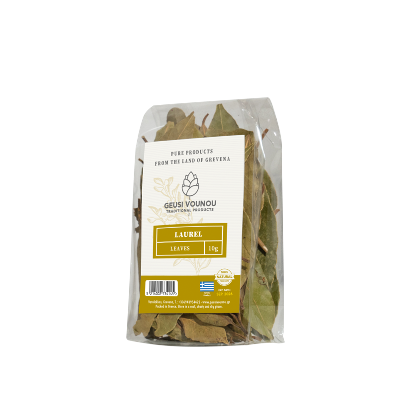 Geusi Vounou Organic Bay Leaves, 10g | Greek Bay Leaf Herb, Whole Aromatic Leaves for Soups & Stews