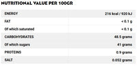 Nutritional label for Lemon balsamic glaze
