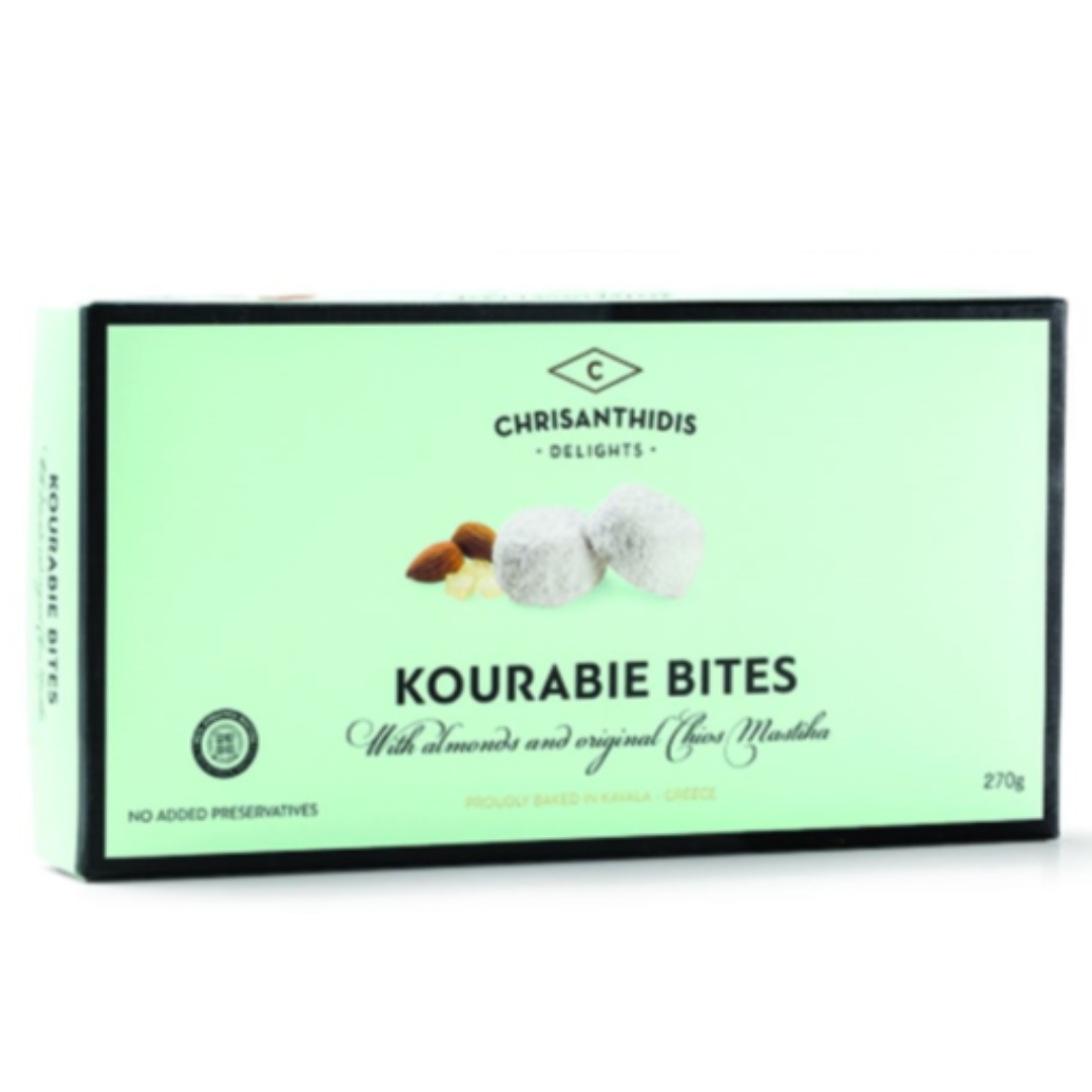 Chrisanthidis Kourabie Bites with Almonds and Mastiha