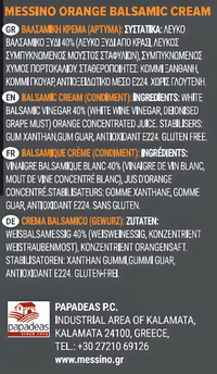 Messino Orange Balsamic Glaze, 250ml | Citrus Balsamic Reduction, Sweet & Tangy