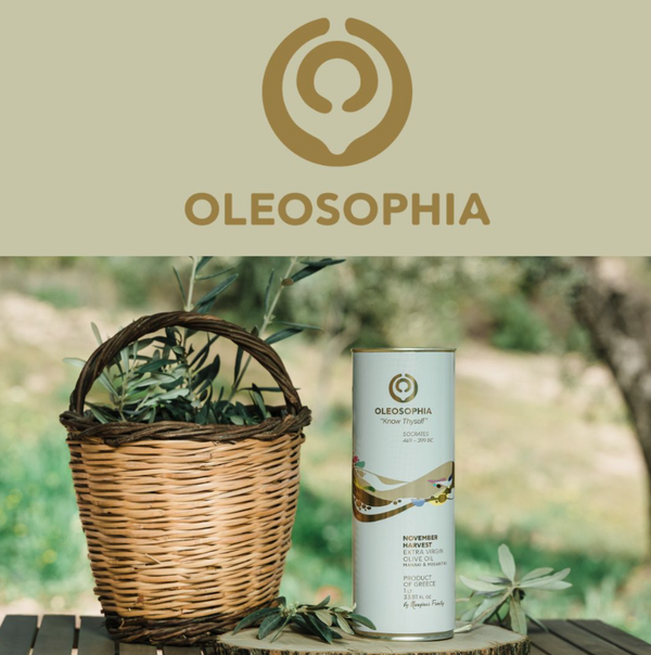 Oleosophia November Harvest Extra Virgin Olive Oil – Manaki & Megaritiki Blend, Greek EVOO (500 ml Tin)