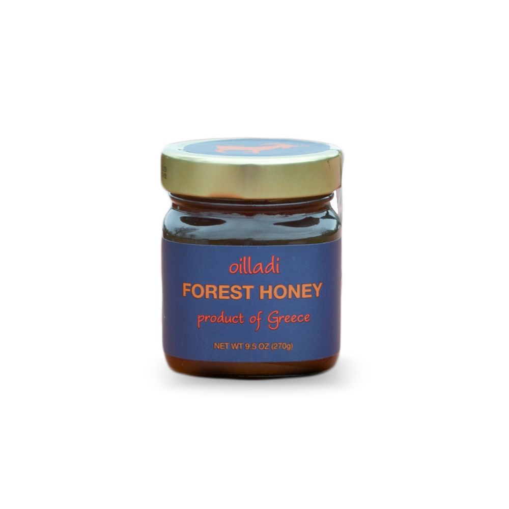 Front of Oilladi forest honey jar