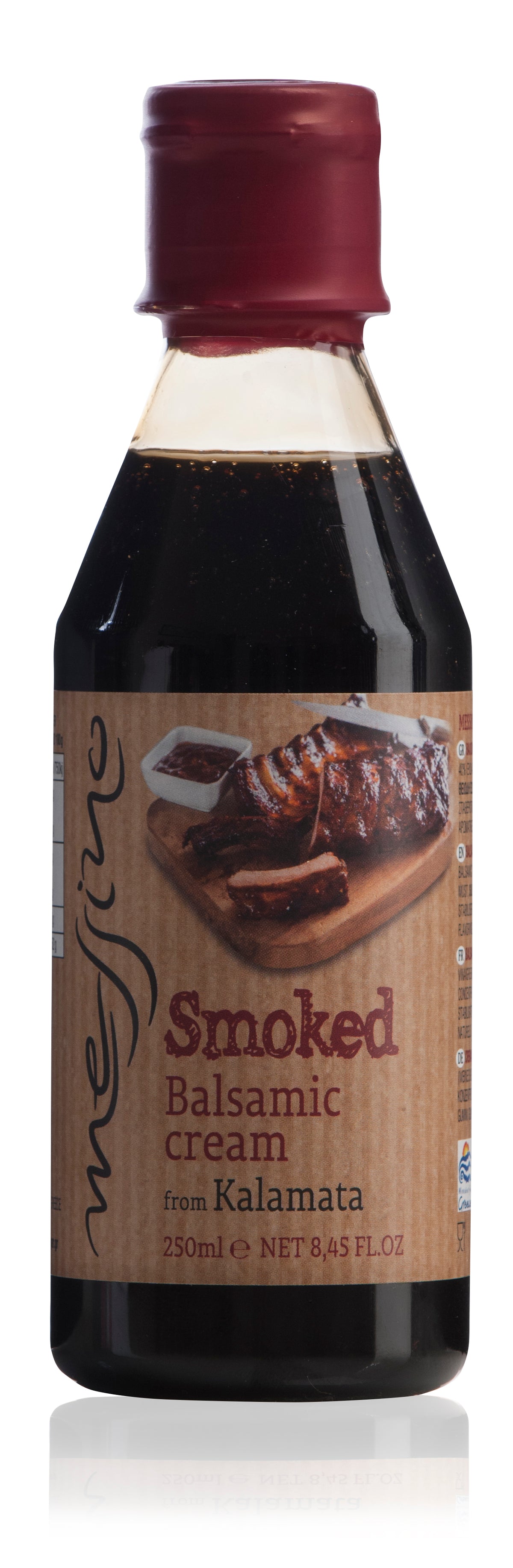 Front label of bottle of Messino Smoked Balsamic Glaze