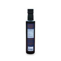 Back of bottle of Oilladi balsamic vinegar with honey imported from greece