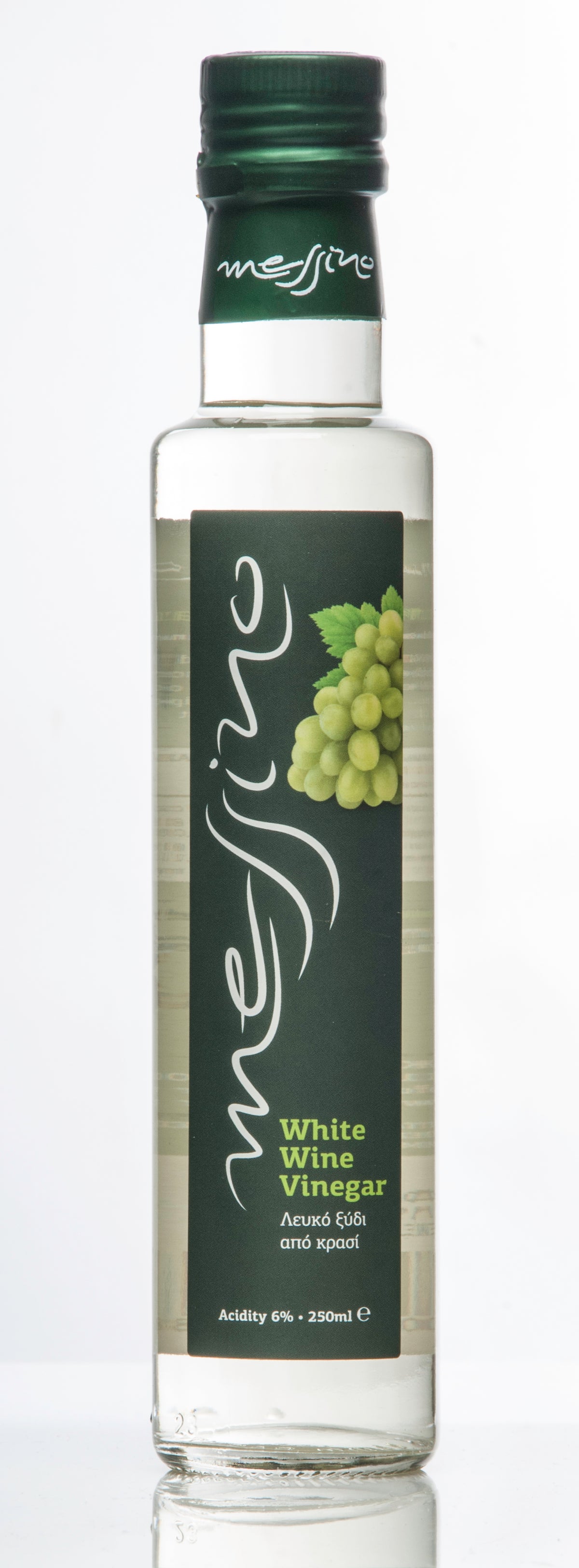 Front label of bottle of Messino White Wine Vinegar