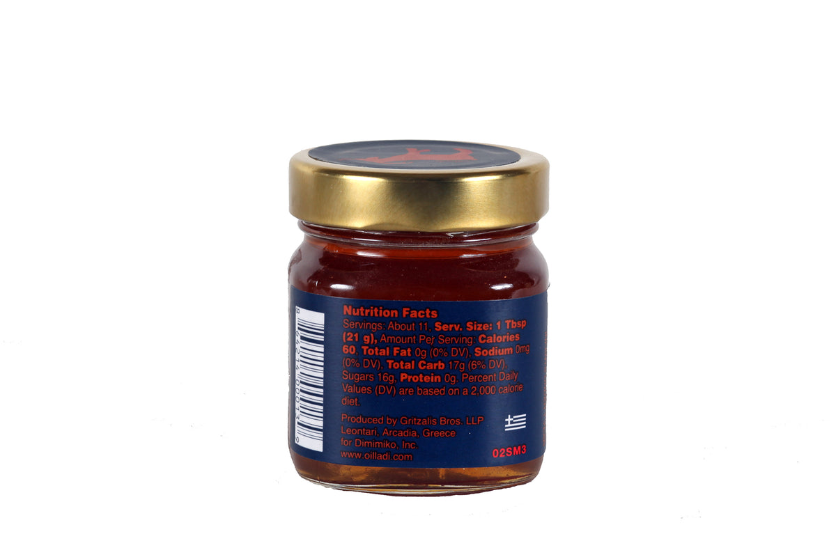 Back of Oilladi thyme honey jar