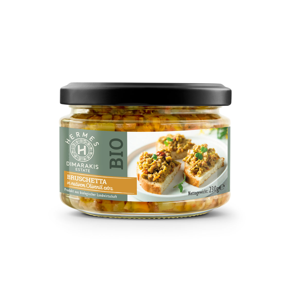 Front of jar of Hermes Dimarakis Estate Bruschetta